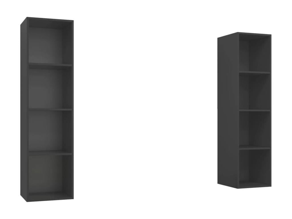 Meubles TV muraux 2 pièces Gris Aggloméré