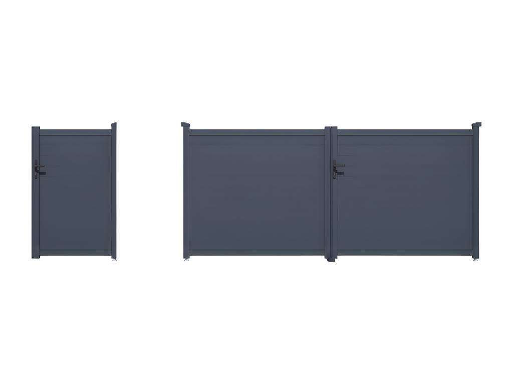 Pack portail portillon Homelumiere - Gris