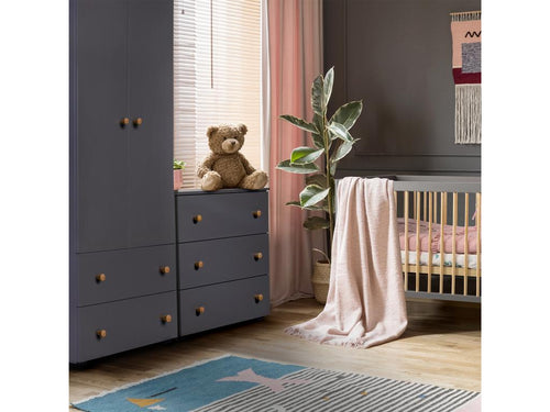 Armoire 2 portes 2 tiroirs Homelumiere par Homelumiere Gris