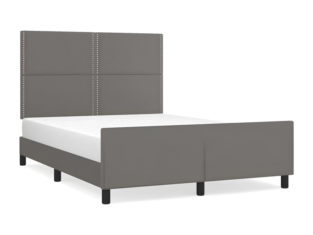 Cadre de lit sans matelas gris 140x200 cm similicuir