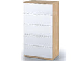 Commode avec 5 tiroirs coloris chêne canadien et blanc artic - 110x60x40 cm