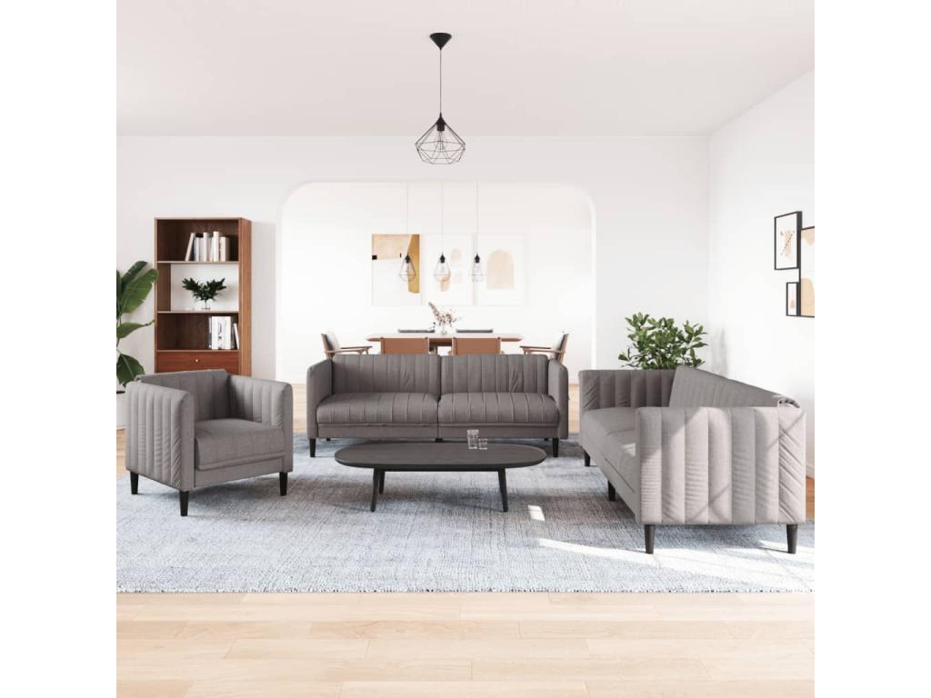 Ensemble de canapés 3 pièces Homelumiere tissu