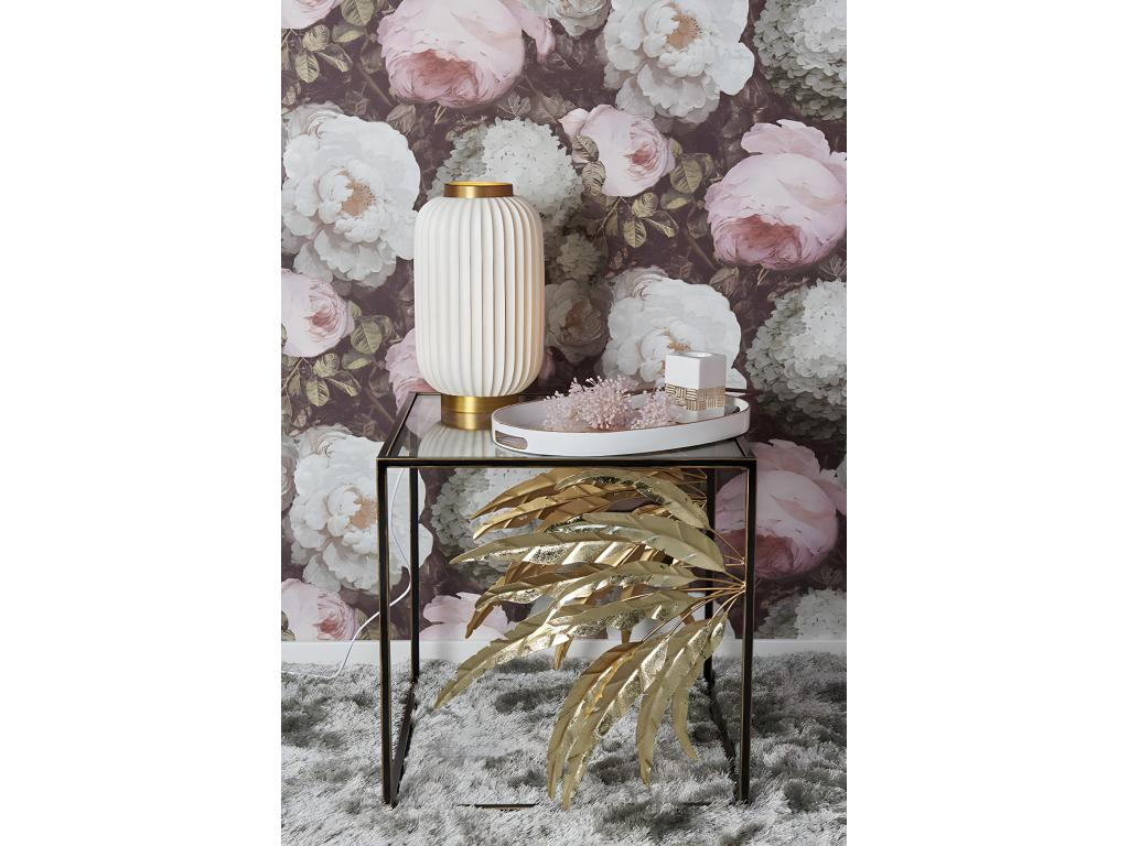 Bout de canapé en métal gerbes noir et or