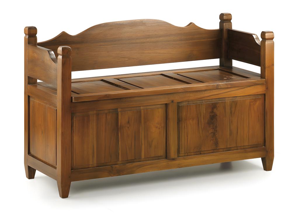 Banc avec coffre de rangement en Delimoa marron L110 15323YLOQ