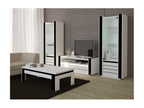 Vitrine petit modèle Homelumiere blanche et noire avec LED – 72x185x45 cm