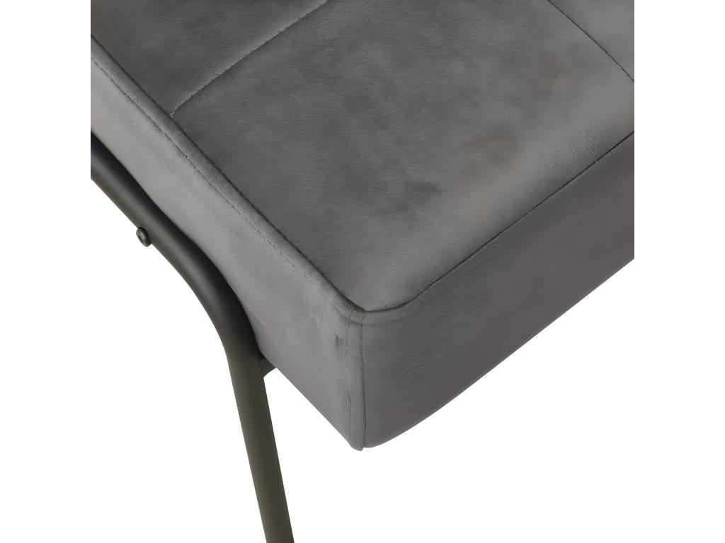 Chaise de détente 65x79x87 cm Gris foncé Velours