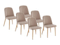 Lot de 6 chaises en velours et métal effet bois - Beige - Delimoa 18501NFQL