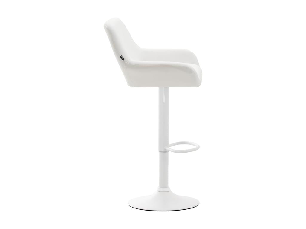 Lot de 2 Tabouret de bar - Similicuir PVC / Métal noir mat - Blanc - Homelumiere