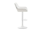 Lot de 2 Tabouret de bar - Similicuir PVC / Métal noir mat - Blanc - Homelumiere