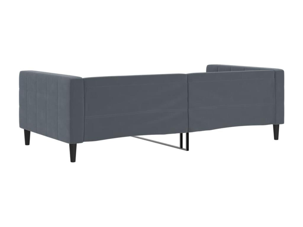 Lit de repos gris foncé 100x200 cm velours
