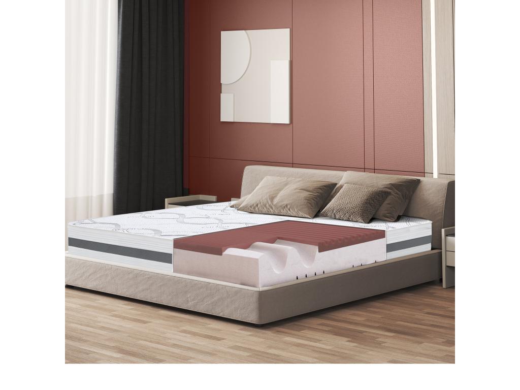 Matelas Double 150x190 à mémoire de forme - Mousse Homelumiere - Hauteur 27 cm - Fabriqué en Italie