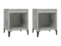 Tables de chevet 2 pièces Gris béton 40x35x50 cm