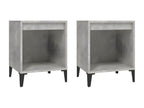 Tables de chevet 2 pièces Gris béton 40x35x50 cm