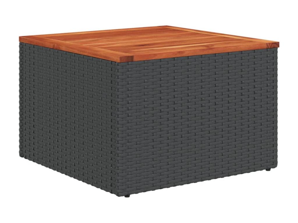 Salon de jardin 11 pcs avec coussins noir résine tressée