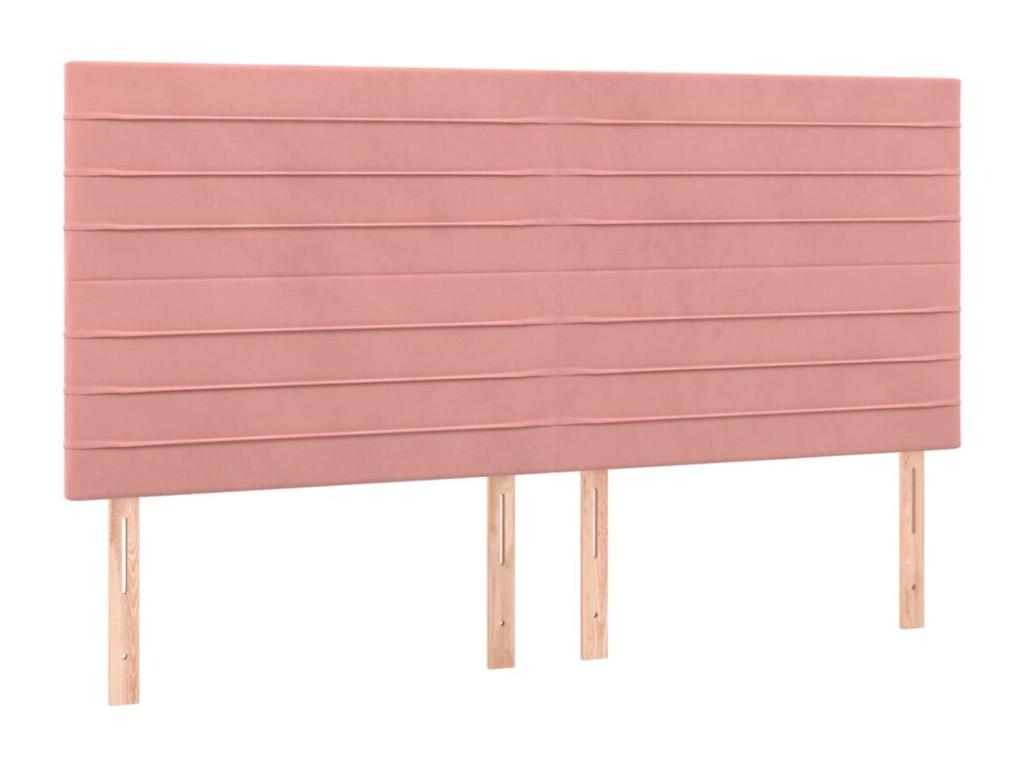 Têtes de lit 4 pcs Rose 100x5x78/88 cm Velours