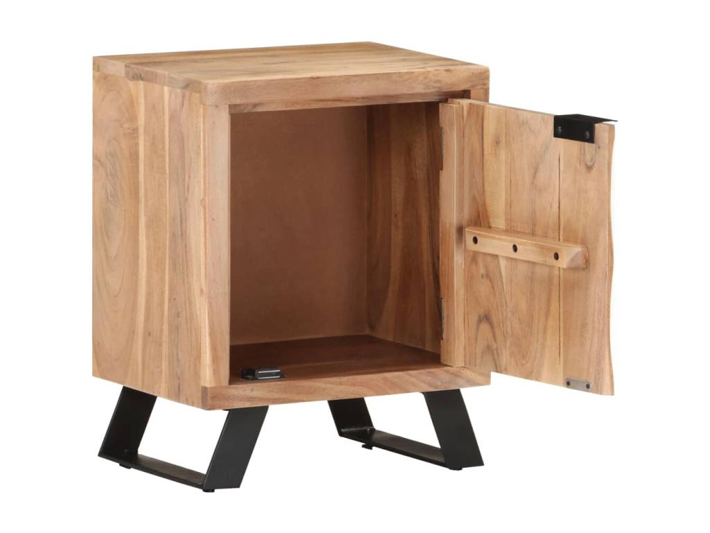 Table de chevet 40x30x50 cm Bois d'Homelumiere avec bord naturel