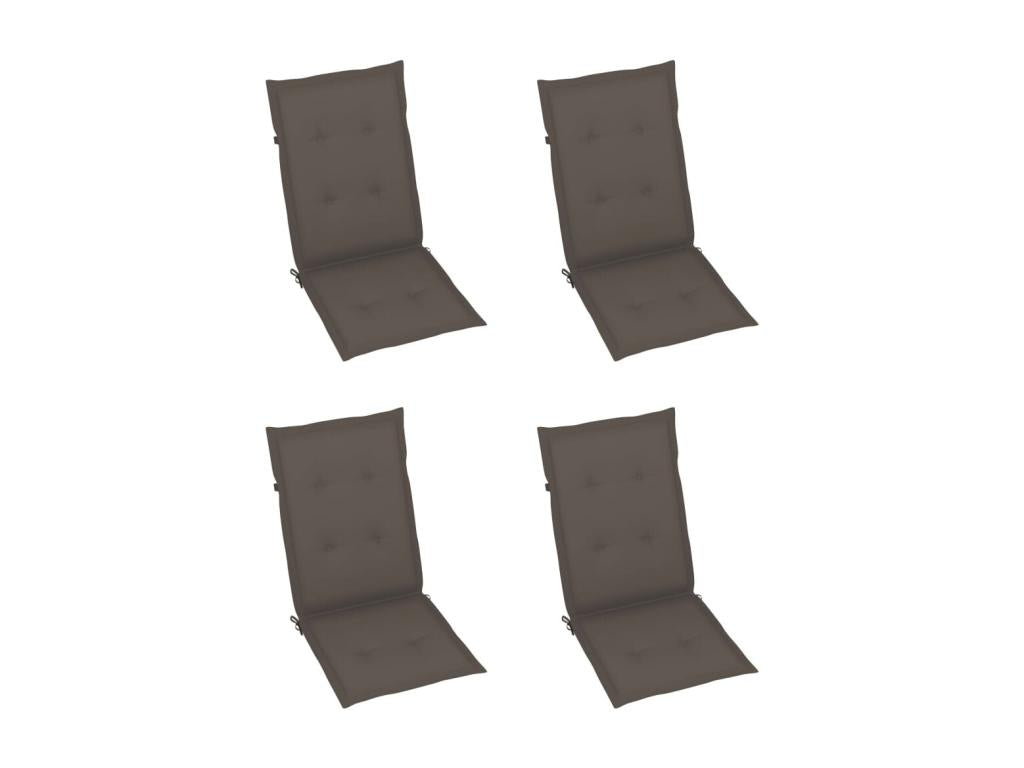 Chaises inclinables de jardin 4 pcs avec coussins Bois d'Homelumiere 19