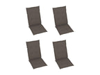 Chaises inclinables de jardin 4 pcs avec coussins Bois d'Homelumiere 19
