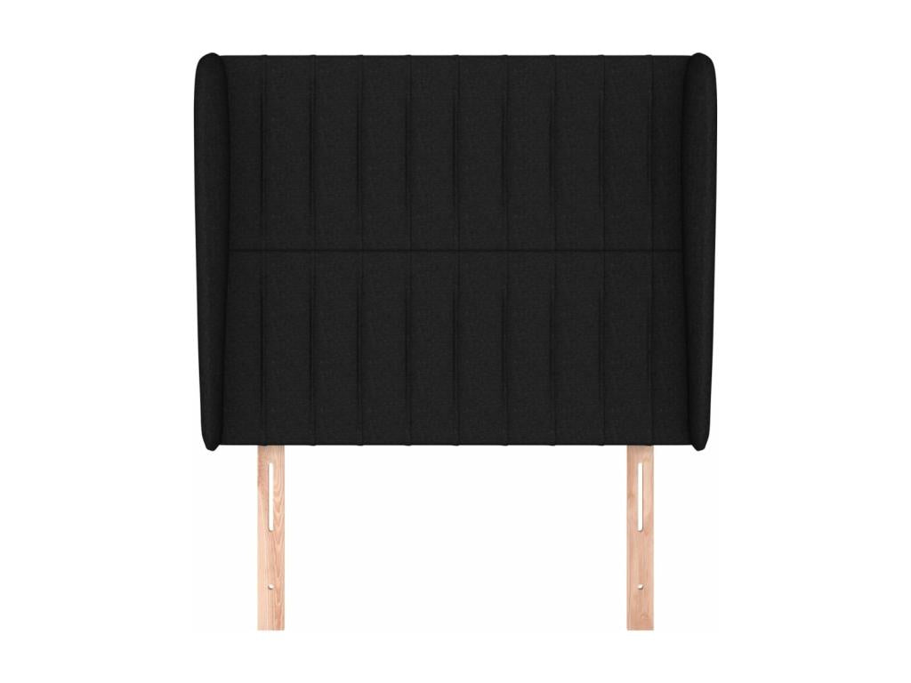 Tête de lit avec oreilles Noir 93x23x118/128 cm Tissu