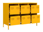 Buffet jaune moutarde 101,5x39x73,5 cm acier laminé à froid