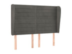 Tête de lit avec oreilles Gris foncé 147x23x118/128 cm Velours