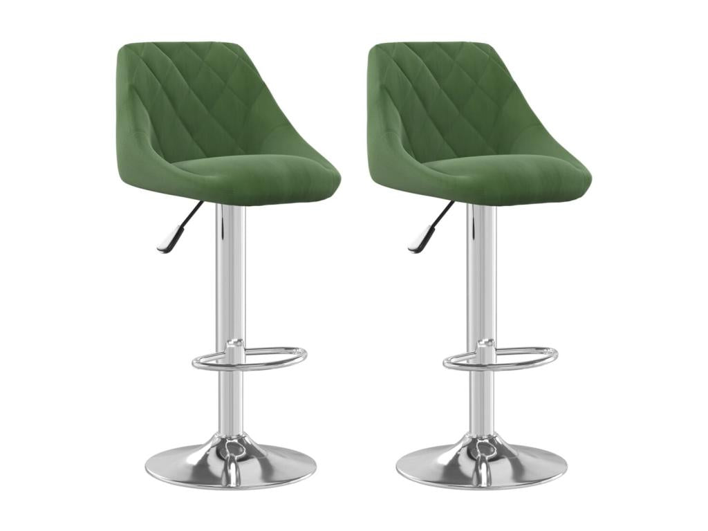 Tabourets de bar 2 pcs Vert foncé Velours 7