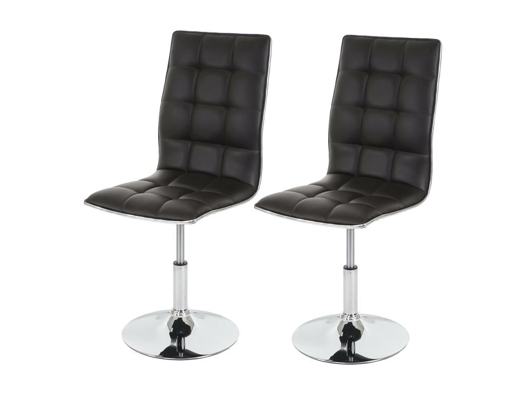 2x chaise de salle à manger Homelumiere-C41 fauteuil similicuir - marron