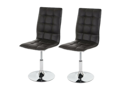2x chaise de salle à manger Homelumiere-C41 fauteuil similicuir - marron