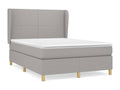 Lit à sommier tapissier avec matelas Gris clair 140x200cm Tissu