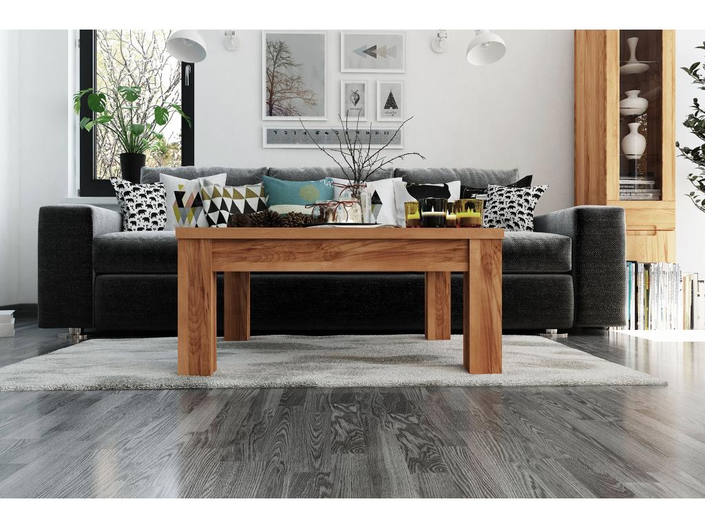 VENTO - Table basse en cœur de hêtre huilé naturel 70x110