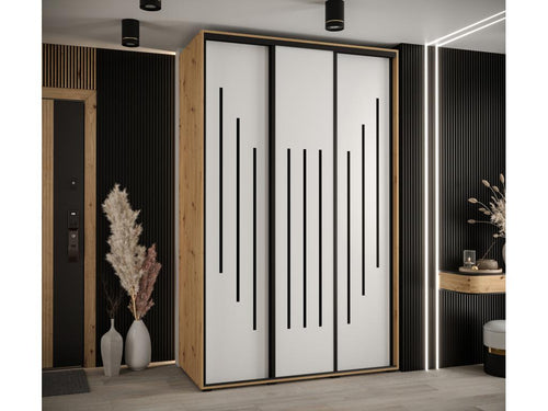 ARMOIRE Homelumiere 8 À PORTES COULISSANTES 235.2/150/45 3 portes Homelumiere/Blanc/Noir