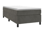 Lit à sommier tapissier et matelas Gris foncé 80x200 cm Velours