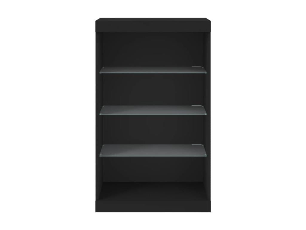 Buffet avec Delimoaères LED noir 60,5x37x100 cm 77463HFDN