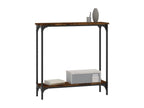 Table console chêne fumé 75x22,5x75 cm bois d'ingénierie