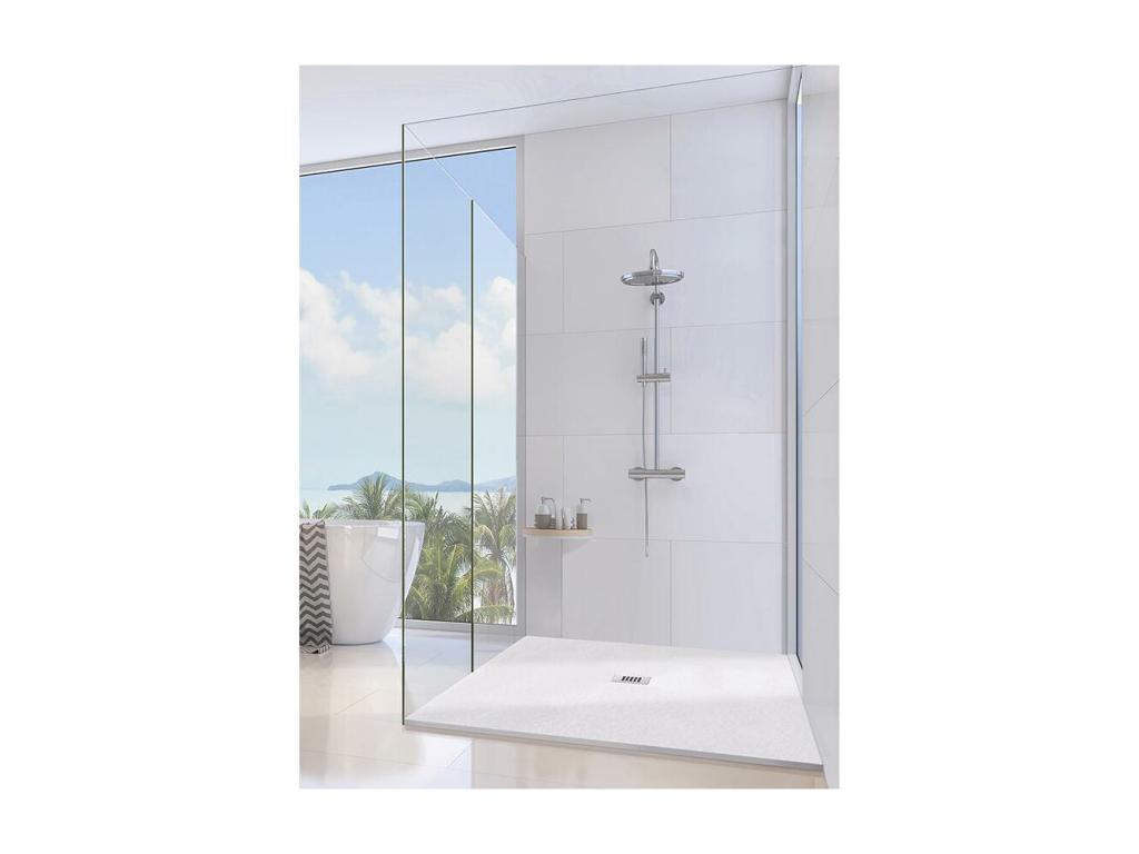 Receveur de Douche 72x104 Homelumiere Extra Slim Homelumiere Blanc Avec Drain Gratuit