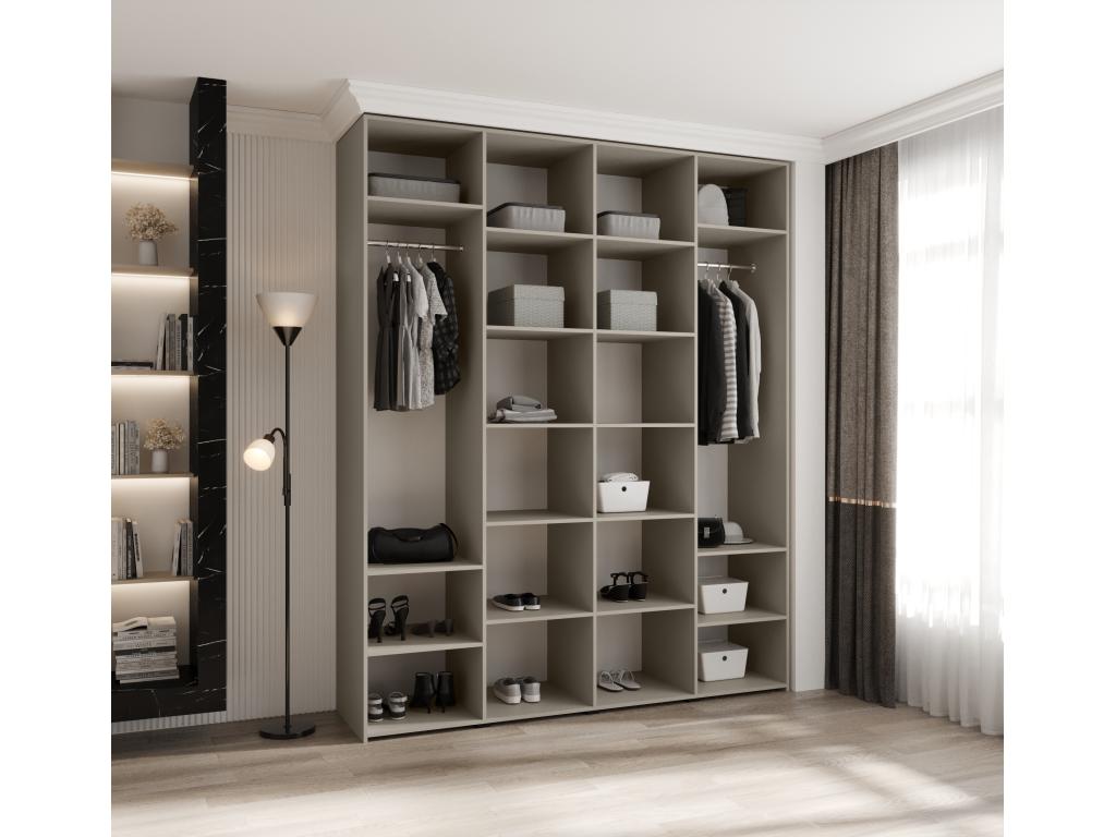 Armoire à portes battantes Homelumiere 2 245.5/200/50 4 portes cachemire/noir