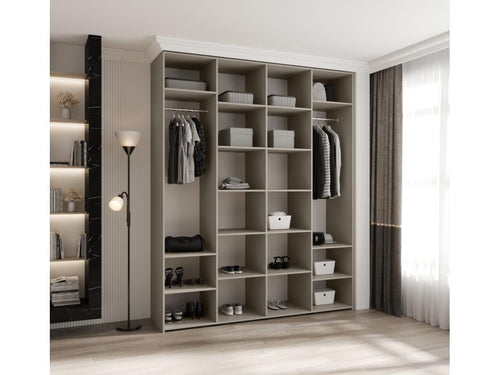 Armoire à portes battantes Homelumiere 2 245.5/200/50 4 portes cachemire/noir