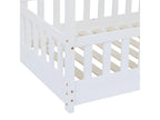 Lit pour cabane enfant en bois coloris blanc - Longueur 195 x Profondeur 98 x Hauteur 145.5 cm