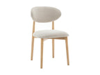 Homelumiere - Lot de 2 chaises en tissu bouclette et bois - Beige