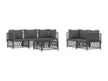 Salon de jardin avec coussins 6 pcs acier anthracite