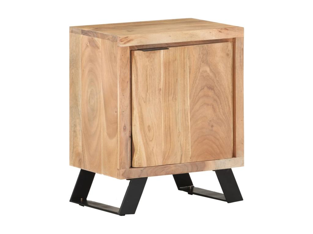 Table de chevet 40x30x50 cm Bois d'Homelumiere avec bord naturel