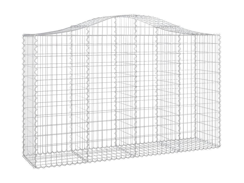 Paniers à gabions arqués 3 pièces 200x50x120/140 cm Fer renforcé