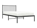 Cadre de lit métal avec tête de lit noir 100x200