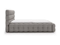 Homelumiere Lit Homelumiereé Homelumiere Bis - Lit double 200x200 avec Sommier à Homelumiere Rangement - tissu Velvet Gris Amor Velvet 4318