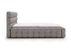 Homelumiere Lit Homelumiereé Homelumiere Bis - Lit double 200x200 avec Sommier à Homelumiere Rangement - tissu Velvet Gris Amor Velvet 4318