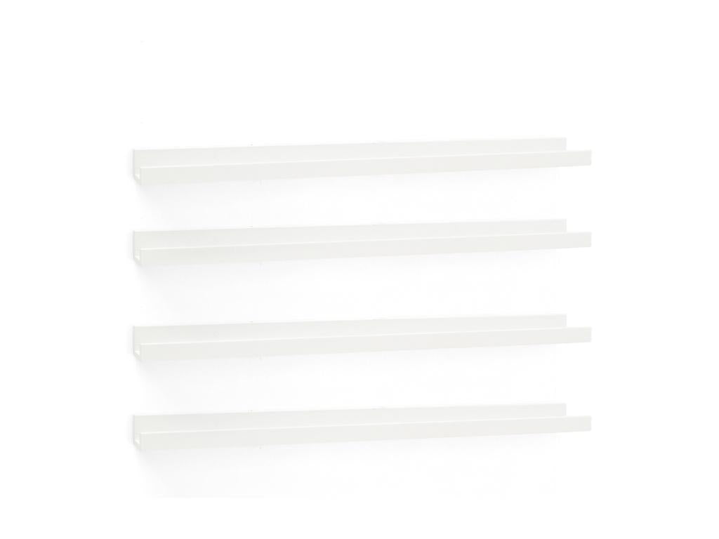 Pack 4 étagères flottantes en bois de pin blanc 100x7cm - Homelumiere