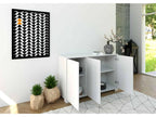 Buffet bas 3 portes 130x40x83 cm Homelumiere blanc brillant