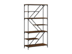 Bibliothèque chêne marron 91x36x176 cm bois ingénierie et acier