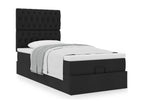 Cadre de lit Homelumiere avec matelas noir 90x190 cm tissu