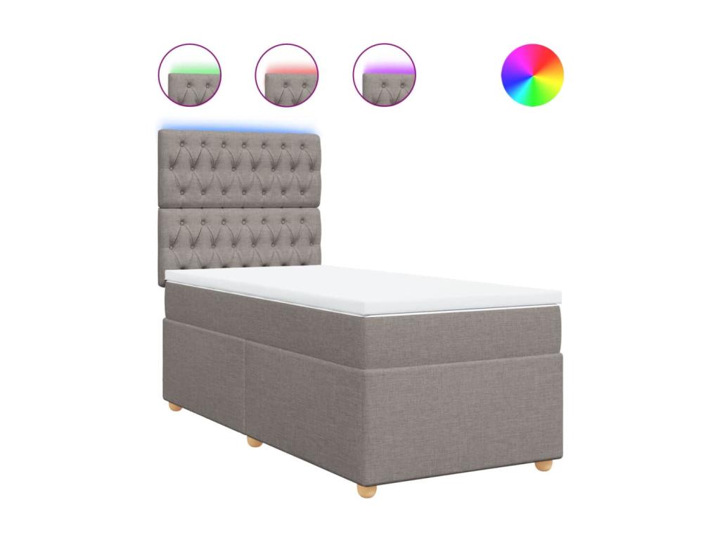 Sommier à Homelumiere de lit avec matelas Homelumiere 100x200 cm Tissu